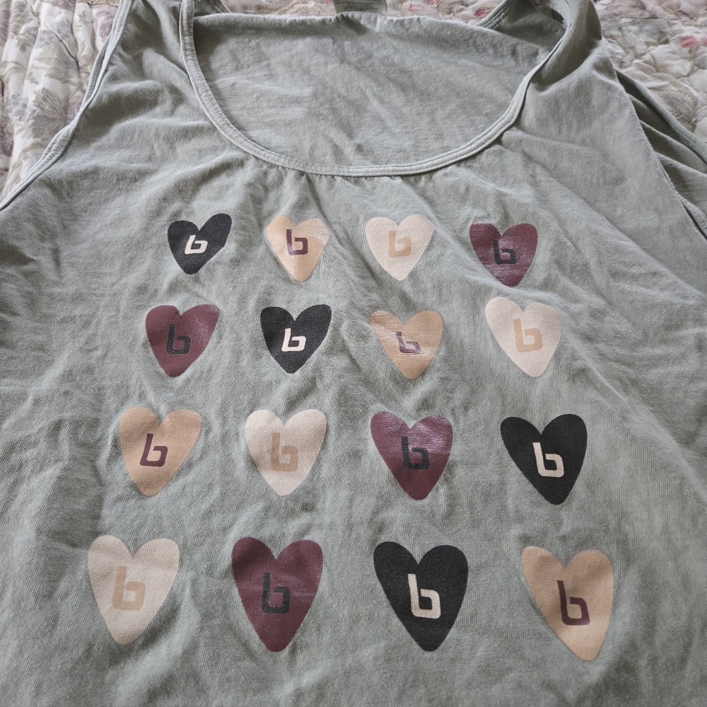 Burn Boot Camp - Comfort Colors Sage Green Tank Top with Multi-Heart Print